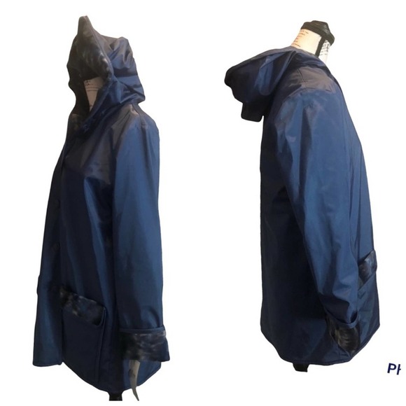 Vintage Atlantic Beach Coat Jacket Blue Size Small Rain Wind Snow Coastal - Picture 3 of 8